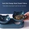 Cat Bowls Feeders Pet Cat Bowl Automatic Feeder Water Dispenser Dog Cat Food Bowl with Drinking Raised Stand Double Dish Bowls for Cats Dogs Pet 230428