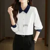 Blusas femininas camisas elegante senhora manga longa moda ol estilo mulheres vintage branco feminino casual básico cloingyolq