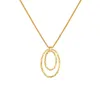 Choker 2023 Trend Elegant smycken Crystal Circle Pendant Necklace Golden Color Unquie Women Fashion grossist