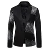 Mens Suits Blazers style Shiny Black Sequin Glitter Suit Coats Men Slim Fit Single Button Blazer Jacket Party Stage Singer S2XL 231129