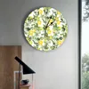 Orologi da parete Orologio con fiori e foglie estive per la decorazione domestica moderna Tavolo per orologi sospeso con ago vivente per adolescenti