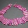 Collane con ciondolo KINDGEMS Collana di cristalli di quarzo curativo rosa grezzo con perline a punta Gioielleria raffinata da donna in roccia forata