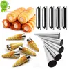 Nuovo 6/12/24pcs Cucina In Acciaio Inox Coni di Cottura Corno Pasticceria Rotolo Muffa Della Torta A Spirale Croissant Al Forno Tubi Biscotto Dessert Strumento ZXH