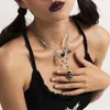 Chains Original Punk Heart Wing Sword Choker Chain Necklace For Women Girls Men Jewelry Party Halloween Gift