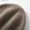 ビーニー/スカルキャップメリランブ女性のための冬の帽子高品質のカシミアニットストライプビーニーキャップ