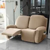 Chair Covers 1 2 3 Seater Velvet Split Recliner Sofa Cover Elastic Lounge Reclining Covers Sofa Slipcover Solid Color Armchair Covers Q231130