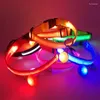 Collari per cani Collare a LED USB ricaricabile di sicurezza illumina per animali domestici luminosi con accessori in tessuto di nylon