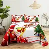 Bedding sets Santa Claus Queen Sheet Set Kid's Flat Sheet Boys and Girls Bed Sheets and Pillowcases Christmas Gifts Bed Sheet Set Bedding Set 231129