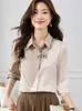 Blouzen voor dames shirts stijl herfst nieuwe mode vrouwen 2023 c kleur stitng dame werk slijtage elegante vrouwelijke tops cloesyolq