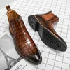 Stövlar chelsea stövlar för män ankelstövlar affär fyrkantiga tå slip-on handgjorda mens stövlar storlek 38-45 231129