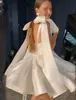 Nuovo arriva corto mini abito da sposa in raso per le donne semplici senza spalline abiti da festa da sposa abiti da noiva casamento illusione backless civile