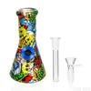 205mm vattenrör mini rökning kruka akvarell akryl 18mm glaspump populärt tobaksfärsa bongs rökning tillbehör