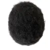 Pièces de cheveux humains vierges chinois 1B # noir 4mm racine Afro mâle perruque 8x10 pleine dentelle suisse toupet pour homme noir