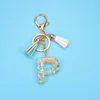 Клайны милый Keyring Green Tassel Murs Ball 26 буква буквы смола ключи для ключей Key Chains Charms для женских украшений подарки подарки