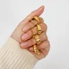 Bagues de cluster Croissant Chunky pour femmes Couleur Or 18K Plaqué Large Bague en acier inoxydable brillant Coquille irrégulière Bijoux empilables