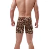 Onderbroek Ikingsky heren luipaard Lange poot bokser bouch trunks sexy low rise build short onder slipje voor mannen