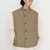 Herenvesten Nanamica katoen Japanse winter staande kraag effen kleur winddicht dames casual losse mouwloze warme jas