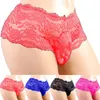 Caleçon sous-vêtements pour hommes Lingerie Sexy culotte Plus Siz dentelle Sissy mâle respirant Jockstrap slips string tongs Porno