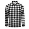 Men's Casual Shirts Retro Checkerboard Male Black And White Plaid Shirt Long Sleeve Cool Funny Blouses Spring Graphic Top Plus Size