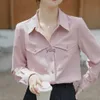 القمصان البلوزات النسائية السيدات والفتيات preppy pink wi الموضة C