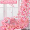 Gedroogde Bloemen 18m Kunstmatige Sakura Wijnstok Bruiloft Buiten Tuin Rozenboog Home Decor Kerst Zijde Plakboek Achtergrond Muur Planten 231130