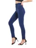Legginsy dla kobiet ljcuiyao fałszywe dżinsy stałe kolor kobiety elastyczne rajstopy płynne kieszeń spośród szkiełków jogi joga Pencil Pants s-3xl