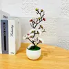 Dried Flowers 1pcs Bonsai Simulation Silk Plum Artificial Pot Plant Home Office Blossom Branch Vases Wedding Room Decoration 231130