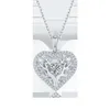 925 Sterling Silber Mode Halskette Verlobung Herz Form Moissanit Diamant Voll Pflaster Anhänger Mode Schmuck Geschenke