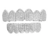 Пройден тест Bling Diamond Teeth Grillz Set Top Bottom Sterling Sier Муассанит Грили Стоматологический рот Хип-хоп Мода Рэпер Ювелирные изделия