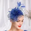 Nakrycia głowy Urocze czapka z pigułkami obcisłe stabilne siatki kwiatowe dekoracje z pióra impreza nakrywa głowy akcesoria do włosów