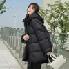 Women's Down Parkas Winter Style Puffer Jackets Women White Zipper Long Down Jacka Woman Korean Loose Hooded Bubble Coats Female 231130