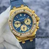 Autentiska klockor online Audemar Pigue Royal Oak Series 26231BA Original Diamond 18K Chronograph Automatic Mechanical Women's Watch 37mm HBQL