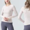 LL 2.0 Yeni Kadınlar Uzun Kollu Spor Yoga T-Shirt Hızlı kuruyan yuvarlak boyun yoga koşu Fitness Üst Ter Absorban Taytlar En İyi