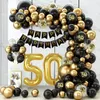 Christmas Decorations Black Gold Balloon Garland Arch Kit Confetti Latex Happy 18 30 40 50 Year Old Birthday Party Decor Adults Anniversary 231130