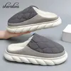 Shevalues Winter Mannen Slippers Warm Huis Bont Slippers Dames Binnen Slaapkamer Pluche Slippers Dikke Zolen Antislip Katoenen Schoenen 231130