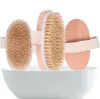 Brosse de bain rapide peau sèche corps doux poils naturels SPA la brosse douche en bois SPA sans poignée en gros GG