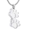 Pet Paw Urn Halsband för aska rostfritt stålhänge Keepsake Memorial Cremation Jewelry259w