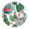 Duvar saatleri zebra flamingo tropikal bitki orman saati modern tasarım oturma odası dekor ev dekore dijital