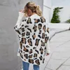 Frauen Strick 2023 Winter Strickjacke Mantel Personalisierte Mode Leopard Muster Gestrickte Pullover Weibliche Übergroßen