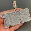 Joyería de moda europea y americana, letra numérica personalizada, colgante de diamante Mosang de plata 925, venta al por mayor