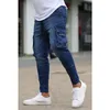 Jeans masculinos plus size S-3XL homens jogger primavera outono moda casual bolso carga magro elástico estiramento longo denim calças streetwear