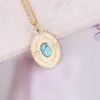 Correntes de aço inoxidável geométrico oval pequeno pingente colar para mulheres homens natural reiki cura cristal clavícula cadeia gargantilha jóias