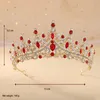 Novo vermelho zircão noiva coroa atmosfera barroca água diamante aniversário coroa desempenho acessórios para o cabelo vestido de casamento acessórios TS-0002