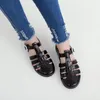 Sandalen schijnen lovertjes Jelly Dames transparante smalle riem plat met Buckle Hollow Open Toe voor vrouwen