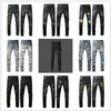 Jeans Mens Ytterkläder Svart Rippad Biker Slim Fit Bikers denim för män S Fashion Mans Blue Pants