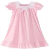 Pijamas Criança Camisola Vestido Lace Meninas Nightdress Branco Rosa Menina Noite Vestido Doce Crianças Vestidos Casa Roupas 3 10 Anos 231129