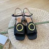 Sandalia de diseñador dermis Slide Sandalias de mujer Zapatilla de plataforma Hebilla de metal Zapatos Chanclas de verano con caja 35-41