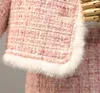 Clothing Sets Spring Winter Girl Kids 2Pcs Tweed Clothes Fashion Children Suits for 1 10Years Children s Cotton Padded Jacket Coat Skirt 231130