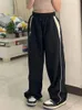 Pantaloni da donna Y2K Donna Vintage Nero Coreano Harajuku Baggy Paracadute Pista Pantaloni sportivi oversize Pantaloni larghi Pantaloni da jogging Pantaloni Anni 2000 Vestiti