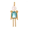 Dangle Earrings The Model Copper Inlays Zircon Pearl Square Cartoon Character Pendant Lady Accessories
